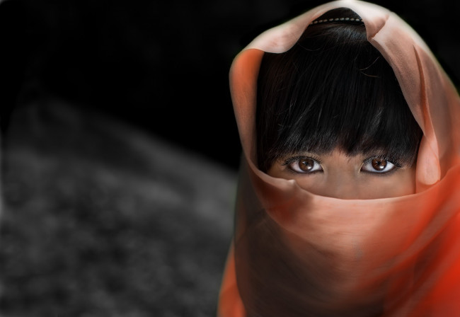 Обои картинки фото разное, глаза, платок