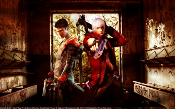 Картинка видео игры devil may cry dante`s awakening пистолет гараж парни