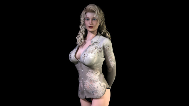 Обои картинки фото 3д, графика, people, люди, девушка, взгляд