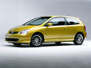 Картинка автомобили honda si civic желтый ep3