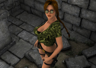 обоя lana, 3д графика, люди , people, взгляд, девушка, оружие