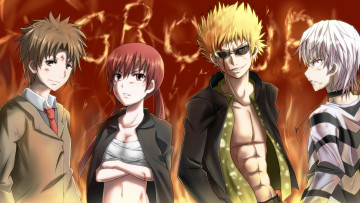 Картинка аниме toaru+majutsu+no+index motoharu tsuchimikado mitsuki unabara accelerator to aru majutsu no index art anime awaki musujime девушка парни