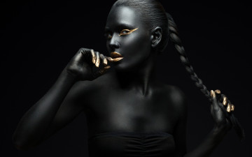 Картинка девушки -unsort+ креатив фон взгляд волосы косичка девушка стиль