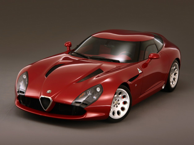 Обои картинки фото автомобили, alfa romeo, alfa, romeo, tz3, stradale, красный