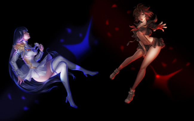 Обои картинки фото аниме, kill la kill, anime, matoi, ryuuko, kiryuuin, satsuki, kill, la, art