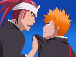 Картинка аниме naruto парни взгляд фон renji and ichigo