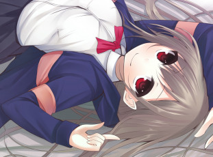 Картинка аниме unknown +другое фон взгляд бант форма девушка