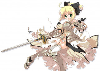 Картинка аниме fate stay+night девочка сейбер арт