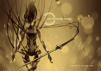 Картинка аниме оружие +техника +технологии арт mikazuki industry провода катана робот