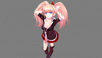 Картинка аниме danganronpa enoshima junko dangan-ronpa девушка фон chiriera