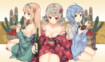 Картинка аниме unknown +другое трио девушки арт