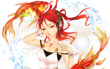 обоя аниме, beatmania, девочка, рыбки