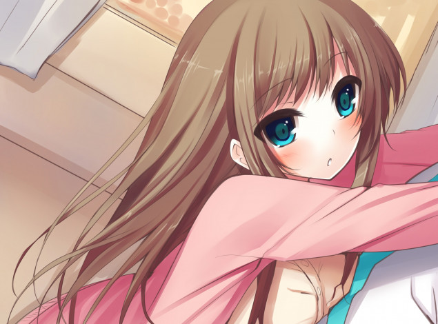 Обои картинки фото аниме, unknown,  другое, фон, взгляд, девушка