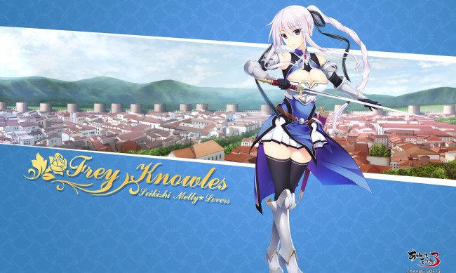 Обои картинки фото akabei sof  3, аниме, seikishi melty lovers, оружие, фон, девушка, взгляд