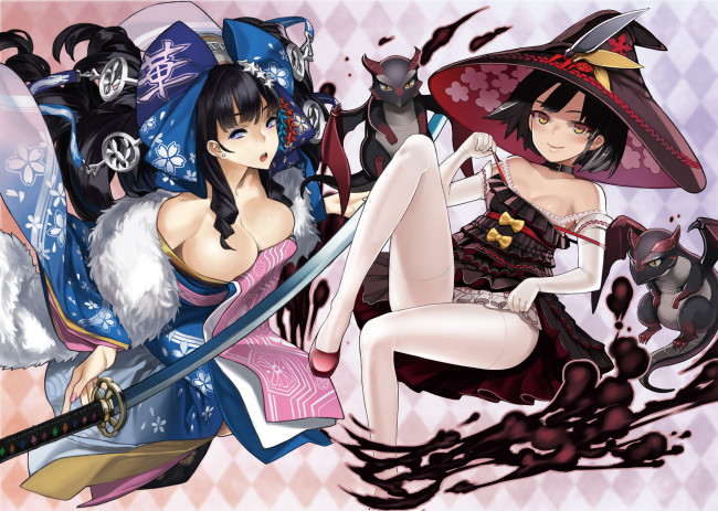 Обои картинки фото аниме, животные,  существа, драконы, меч, 92m, арт, девушки