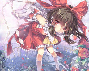 Картинка аниме touhou фон взгляд девушка