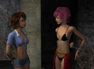 обоя 3д графика, люди , people, взгляд, девушки, фон