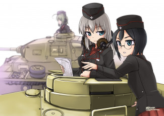 Картинка аниме girls+und+panzer фон взгляд девушки
