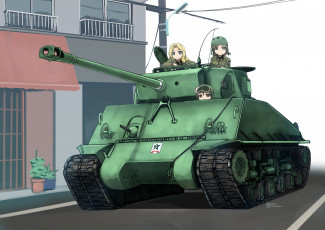 Картинка аниме girls+und+panzer взгляд девушки фон
