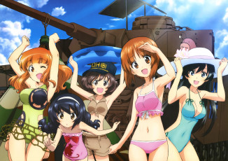 Картинка аниме girls+und+panzer фон взгляд девушки