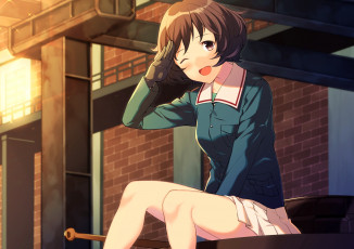 Картинка аниме girls+und+panzer фон взгляд девушка