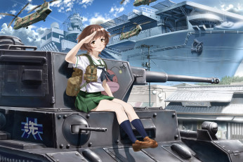 Картинка аниме girls+und+panzer фон взгляд девушка