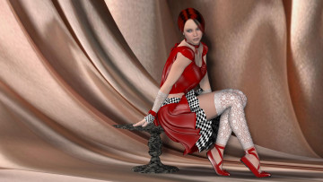 Картинка 3д+графика люди+ people девушка взгляд фон