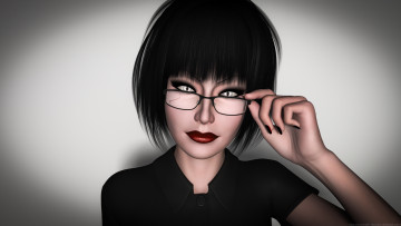 Картинка 3д+графика портрет+ portraits девушка взгляд фон