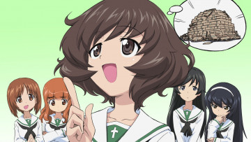 Картинка аниме girls+und+panzer фон взгляд девушка