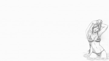 Картинка рисованное комиксы скетч фон взгляд купальник девушка