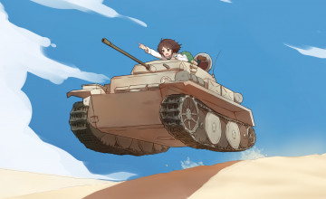 Картинка аниме girls+und+panzer девушка фон взгляд