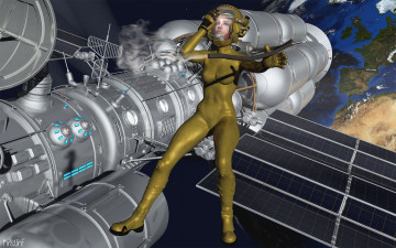 Картинка 3д+графика фантазия+ fantasy фон девушка взгляд