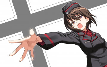 Картинка аниме girls+und+panzer фон взгляд девушка