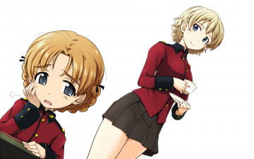 Картинка аниме girls+und+panzer взгляд девушки фон