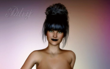 Картинка 3д+графика портрет+ portraits фон взгляд девушка