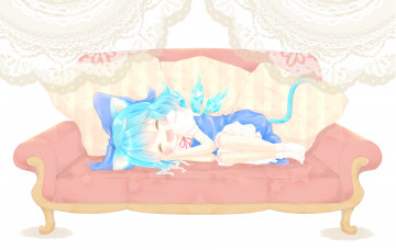 Картинка аниме touhou взгляд девушка фон