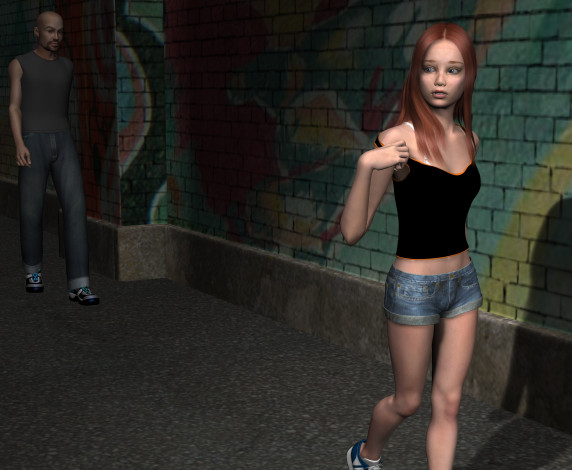 Обои картинки фото 3д графика, люди , people, девушка, мужчина, фон, взгляд