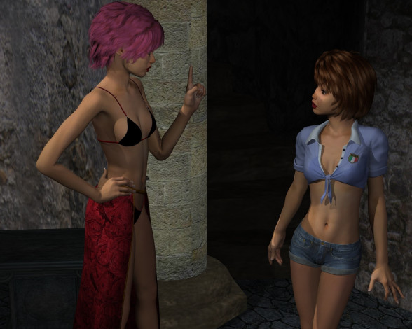 Обои картинки фото 3д графика, люди , people, фон, взгляд, девушки