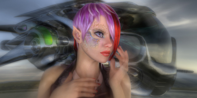 Обои картинки фото 3д графика, эльфы , elves, эльфийка, фон, взгляд