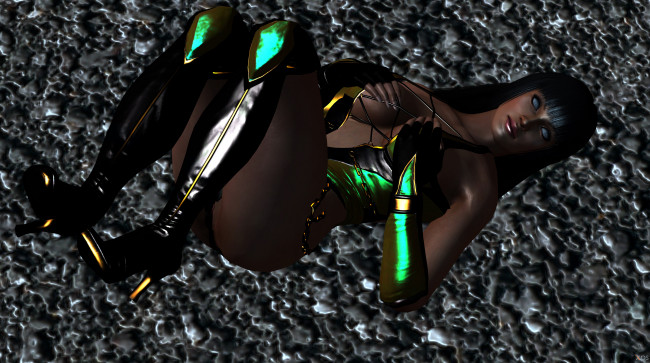 Обои картинки фото 3д графика, существа , creatures, девушка, взгляд, фон