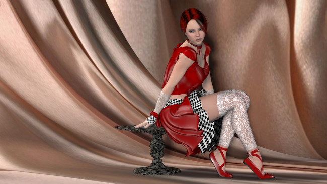 Обои картинки фото 3д графика, люди , people, девушка, взгляд, фон