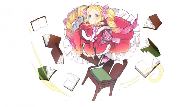 Обои картинки фото аниме, re,  zero kara hajimeru isekai seikatsu, фон, взгляд, девушка