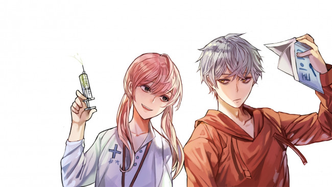 Обои картинки фото аниме, unknown,  другое, парень, девушка