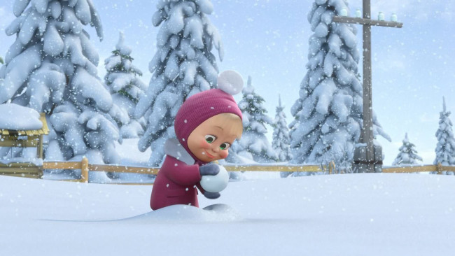 Обои картинки фото мультфильмы, маша и медведь, маша