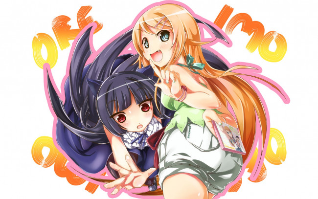 Обои картинки фото аниме, oreimo, фон, взгляд, девушка