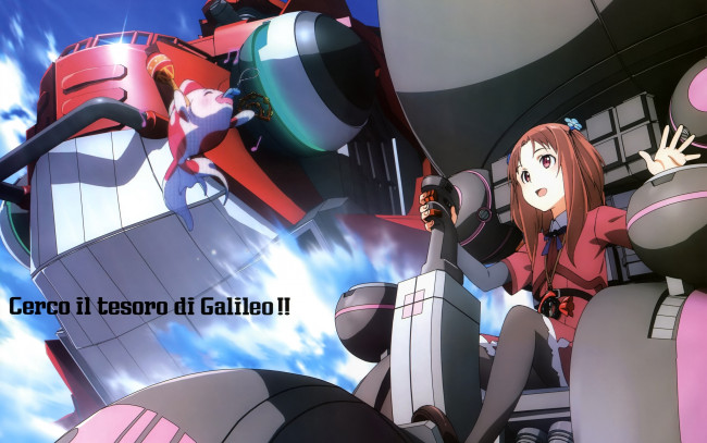 Обои картинки фото galilei donna, аниме, девушка, взгляд, фон