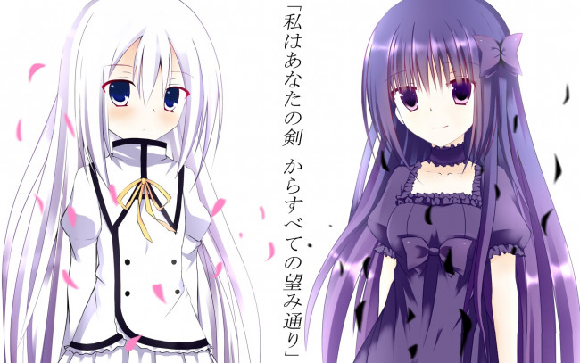 Обои картинки фото seirei tsukai no blade dance, аниме, девушки, фон, взгляд