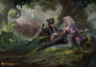 Картинка видео+игры драконы+вечности девушка игра воин арт котята малыши драконы вечности savior andrew kuzinskiy