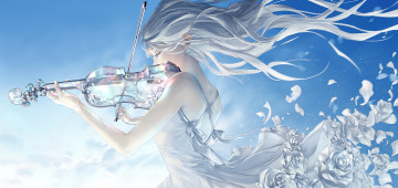 Картинка аниме музыка девушка