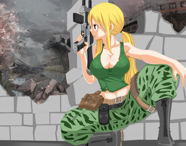 Обои картинки фото аниме, fairy tail, люси